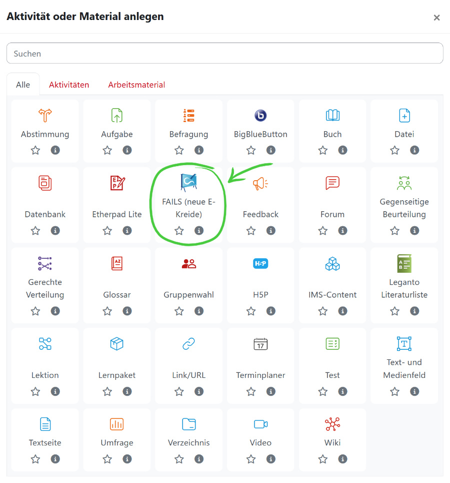  Screenshot Moodle-Aktivität E-Kreide auswählen 