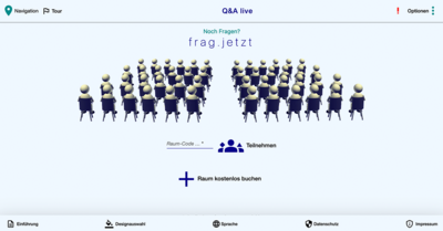 Klick öffnet Link: Startseite von frag.jetzt mit Stuhlreihen Klick öffnet Link: Startseite von frag.jetzt mit Stuhlreihen